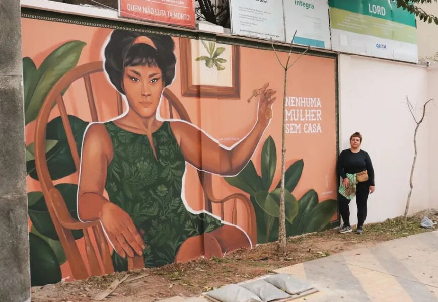 Mural de Elza Soares em prédio de SP (Foto: Reprodução/Instagram)