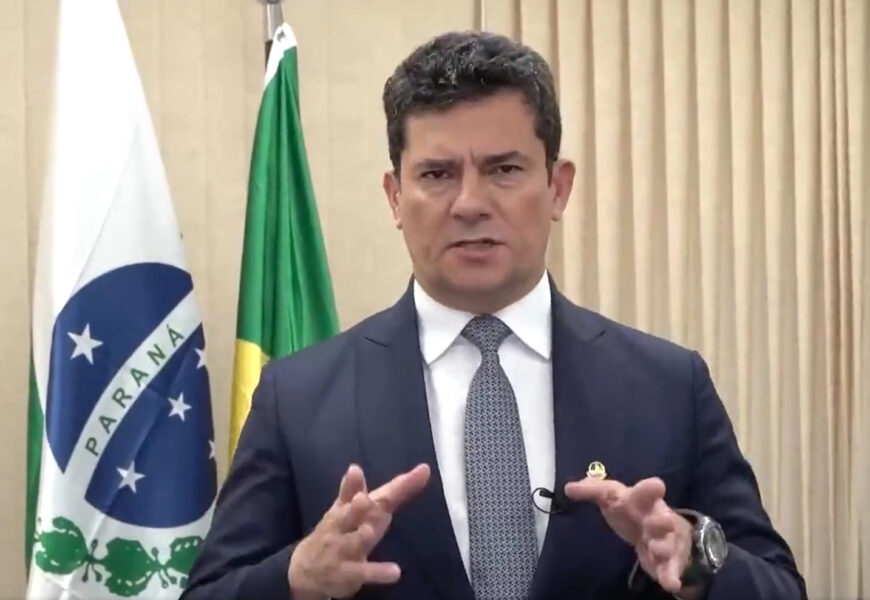 Sergio Moro falando em vídeo (Foto: Reprodução/Twitter)